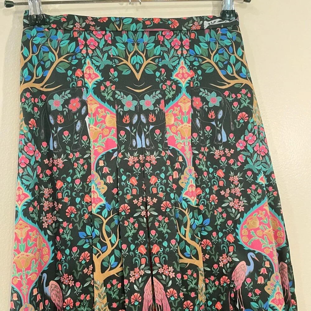 EUC Sandro Ivane Enchanted Forest Midi Skirt 0, XS $295 - Picture 7 of 12